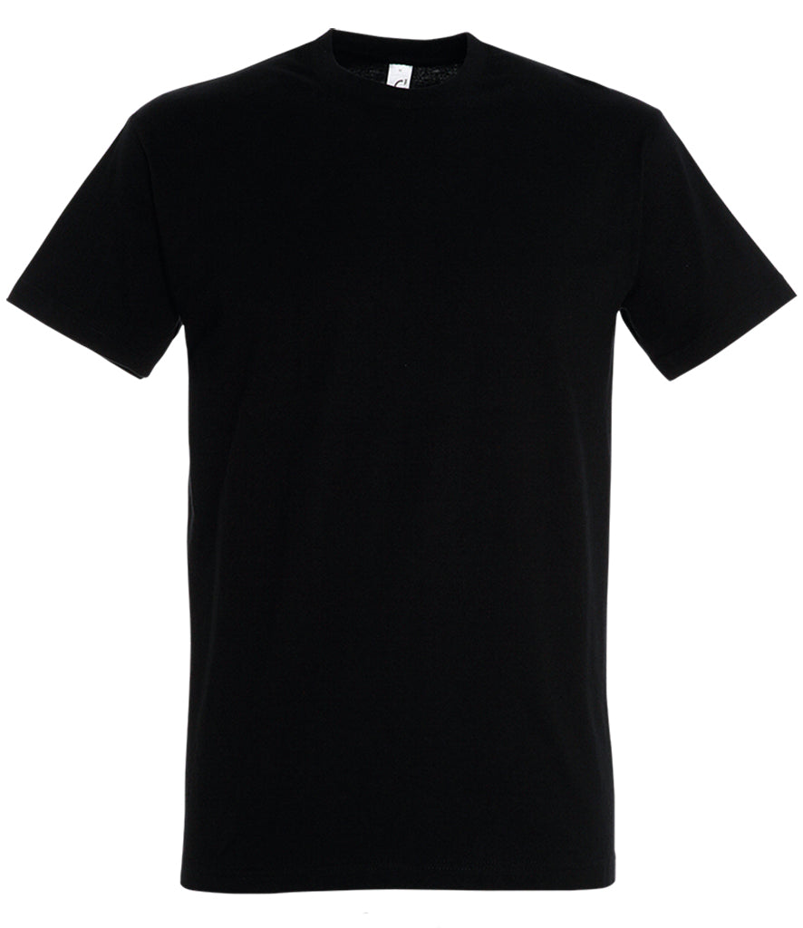 Custom printed black t-shirt for small run orders and branding 