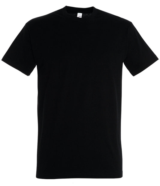 Custom printed black t-shirt for small run orders and branding 